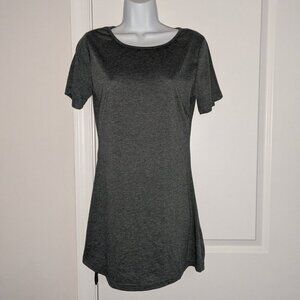 *3 FOR $9* Heather Green Short Sleeve Mini Tee T-shirt Dress Long Tunic Top